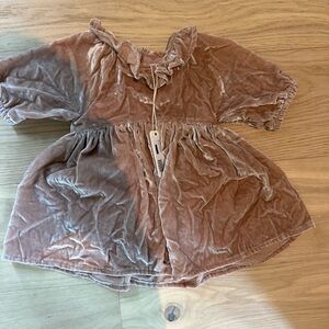 Velvet Kids Blouse in Soft Brown